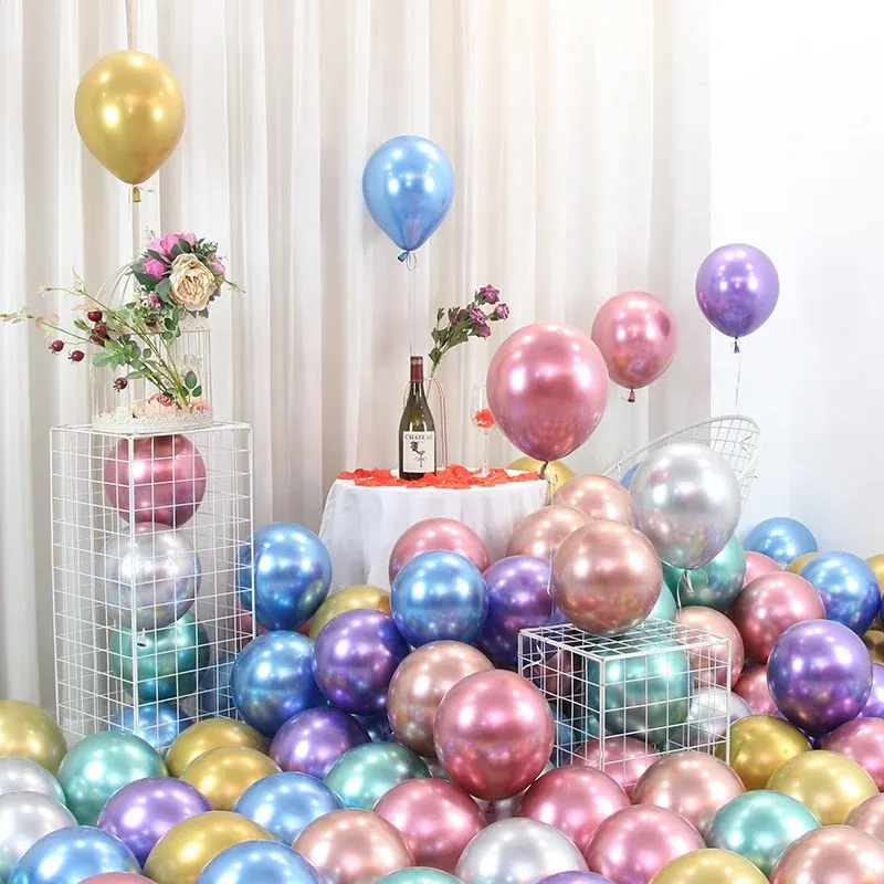 10 -calowe chromowane balony lateksowe