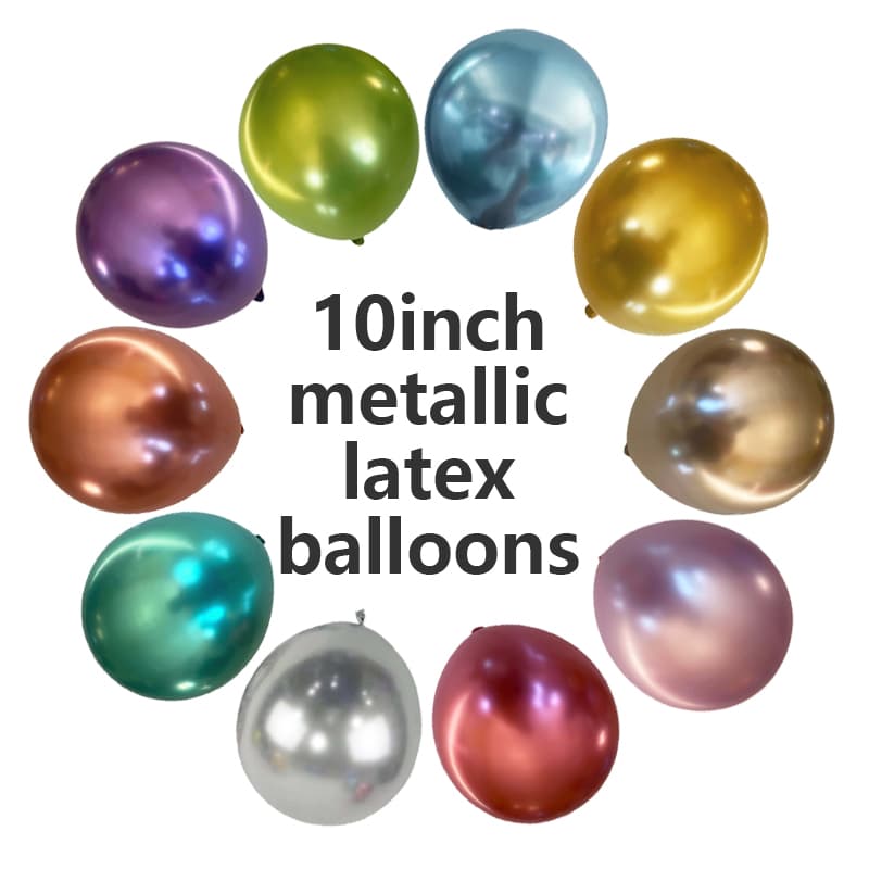 10-calowe metaliczne balony lateksowe