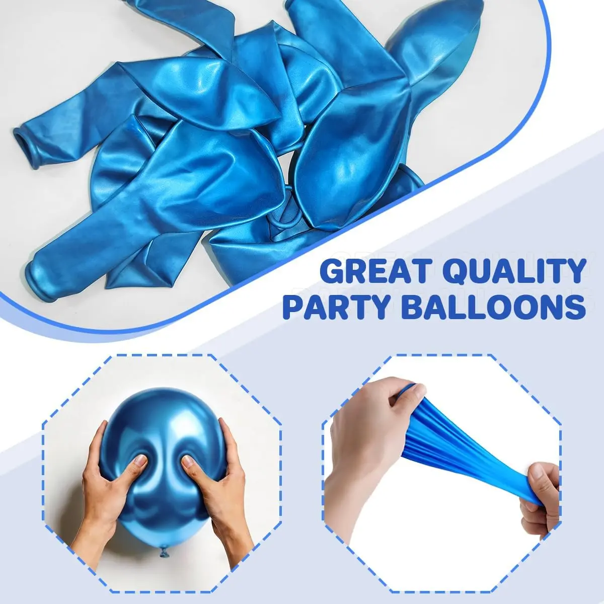 Metaliczne niebieskie balony
