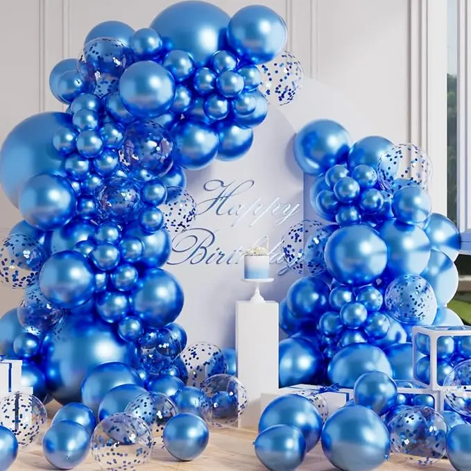 Metaliczne niebieskie balony