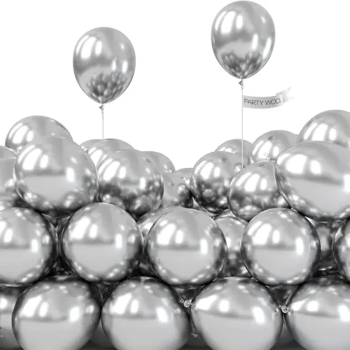 Chromowane srebrne balony