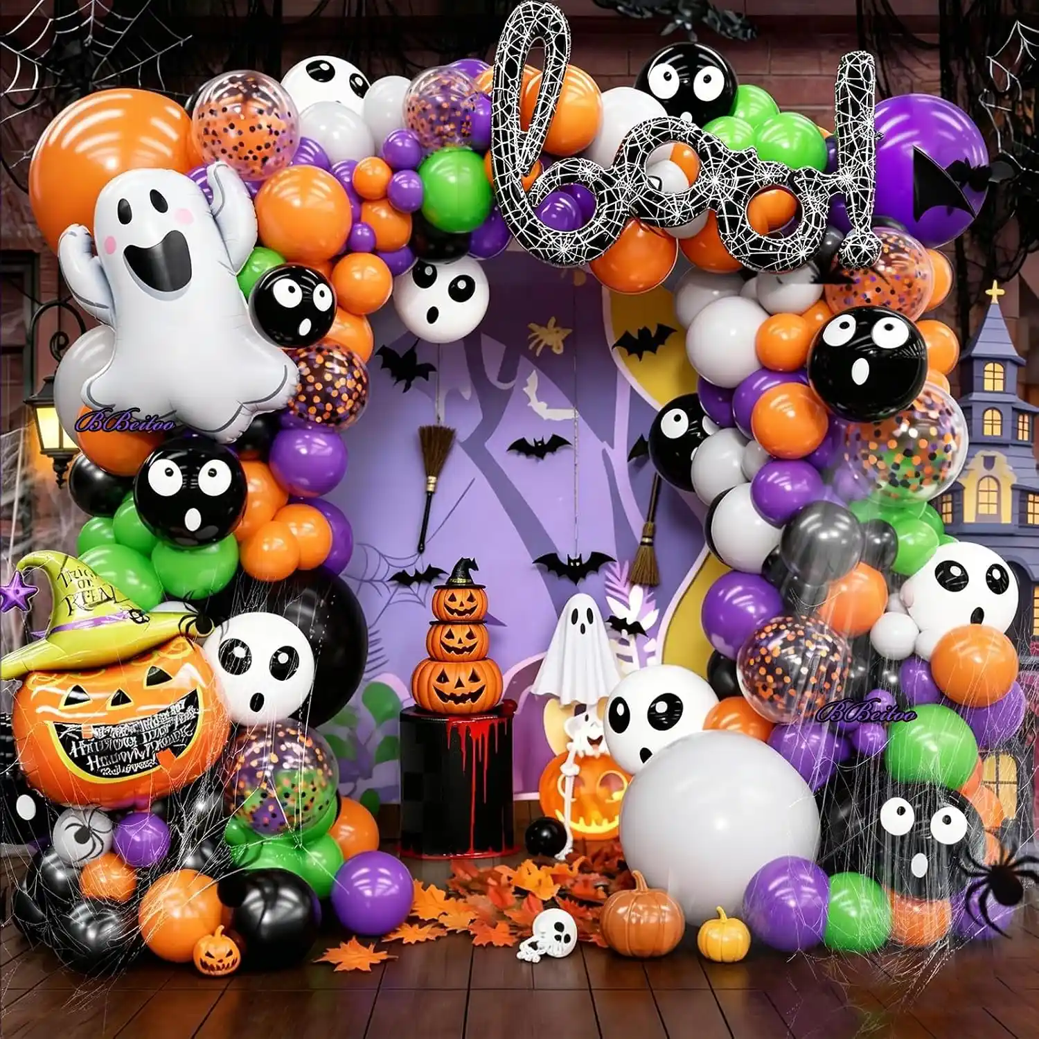 Zestawy łuków z girlandami z balonów na Halloween