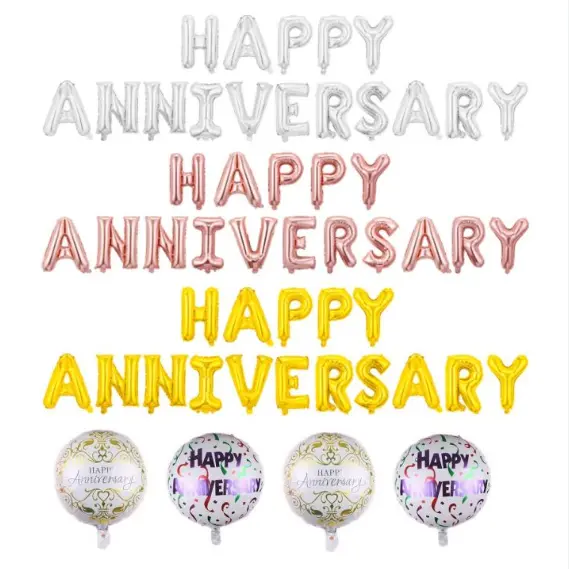 Dekoracja z balonów foliowych z okazji rocznicy