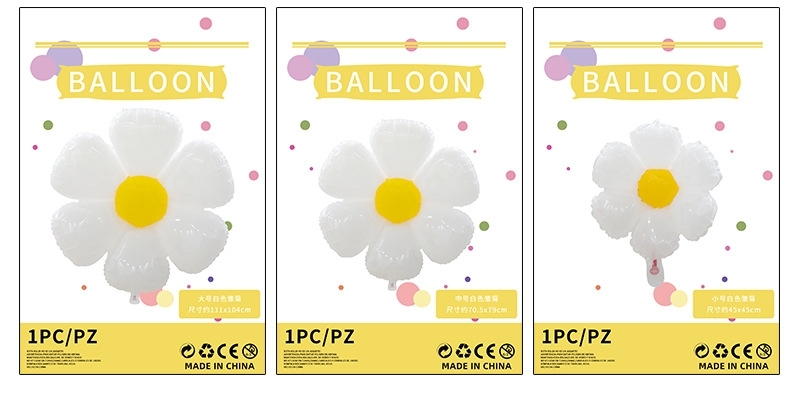 White Daisy Shaped Foil Balloon