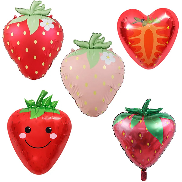 Balon foliowy w kolorze truskawki